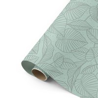 Lovely Leaves - Rolls of gift wrapping paper - 10 pieces - sage/anthracite