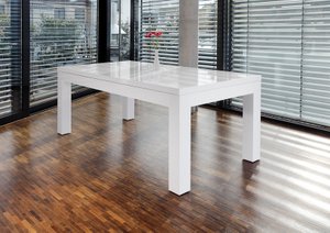 Dining table 180/260x90 cm white