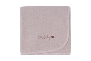 BIOLOGISCHE FLEECE DEKEN BEIGE MELANGE