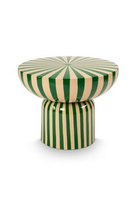 Side Table Metal Green-Off White 52x40cm