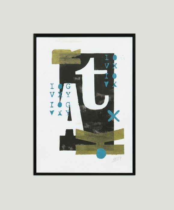 Schilderij - Gold Typography Small