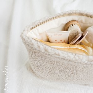 Teddy Federmäppchen | beige | Aufbewahrungsbeutel | Wickeltasche | Kulturbeutel