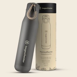 Stainless steel thermos with a sleek, modern design. Features a durable, insulated construction to keep beverages hot or cold for hours. Suitable for outdoor activities and everyday use.