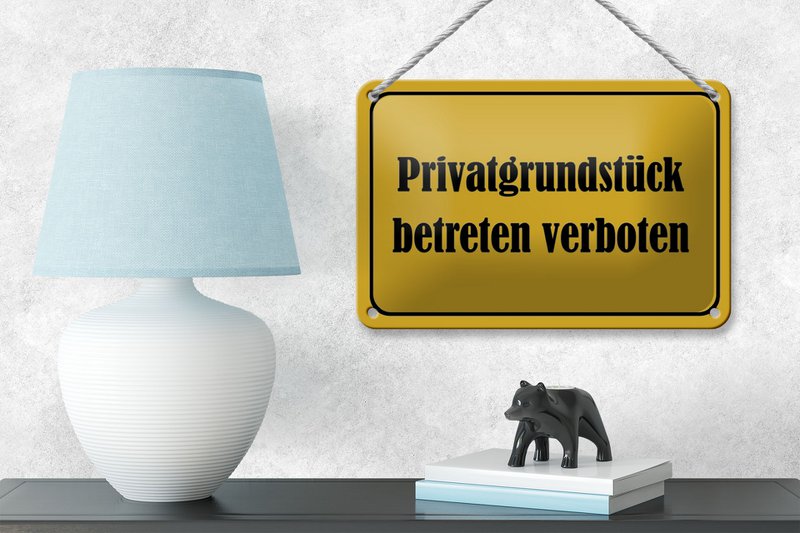 Tin sign notice 18x12cm enter private property decoration