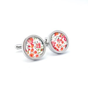 Cuff buttons with Liberty Phoebe Clementine