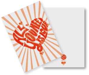 Postcard (folding card with envelope) "Swinging Valentine"