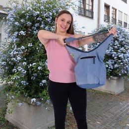 Sunsa bæredygtig denimtaske. Skuldertaske, der kan bæres på 2 sider. hobo taske Boho cross body taske