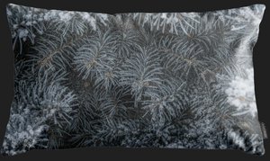 Housse de coussin 30×50 – Epines de sapin givrées