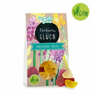 Portion of happiness fruit gum vegan gift lucky charm