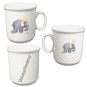 Tasse Kinderbecher Elefant mit oder ohne Wunschname