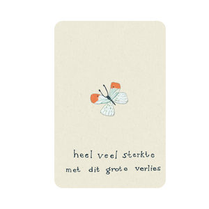 Simple durable condolence card with butterfly