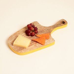 Citron Mango Wood Serving Board with Handle Design