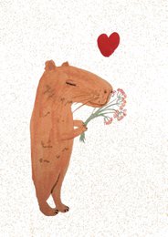 Capybara love Postcard (eco friendly)