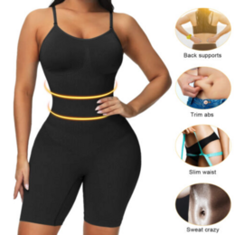 Sculpting Bodysuit Shapewear - Mid Thigh - Black