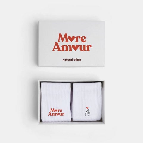 Organic socks gift set More Amour - 2-pack tennis socks