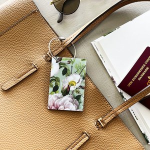 Luggage tag - Rose Flower Garden JL - Light green