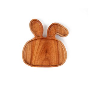 Handmade Kids Plate - Rabbit - Eco-friendly - Khaya wood