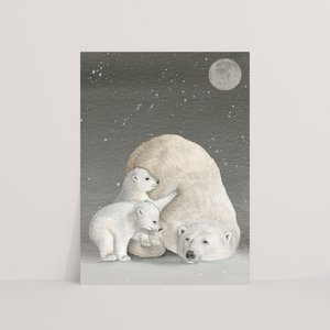 Ansichtkaart ijsberen donker