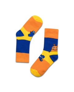 koaa – Maus & Elefant "Color Block" – Socks blue/yellow/orange