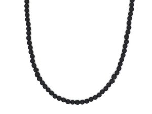 ketting Rantai Empat Onyx (4mm), roestvrij staal