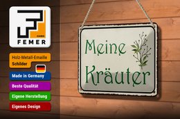 Tin sign saying 18x12cm my herbs gift decoration