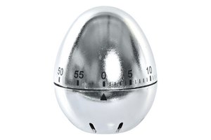 ABS TIMER EGG 6X6X7 SILVER CHROME PC186159