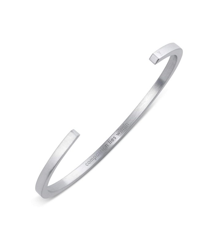 Bracciale in argento con orologio classico argento e nero