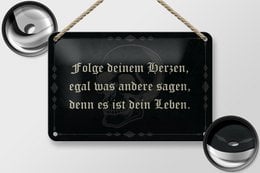 Tin sign saying 18x12cm follow your heart no matter what decoration