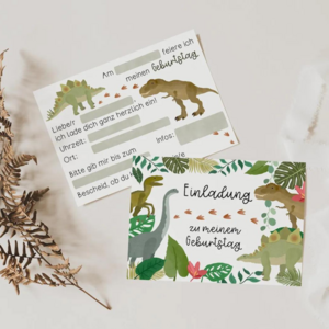 Einladungskarten Dino-Party Kindergeburtstag - Dinosaurier