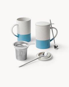 Theekopje set met zeef insert en dek af 2 set 500 ml