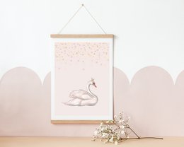 Swan poster, ballet poster, ballerina poster, ballet print, ballet poster, girls room poster, girls nursery poster, pink girls room decor