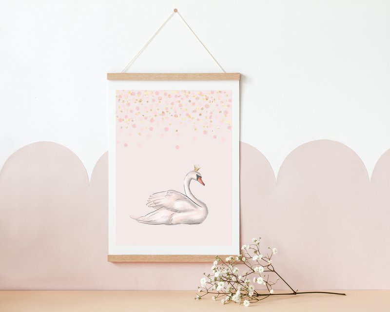 Swan poster, ballet poster, ballerina poster, ballet print, ballet poster, girls room poster, girls nursery poster, pink girls room decor