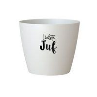 Flowerpot 'Dearest teacher' - white