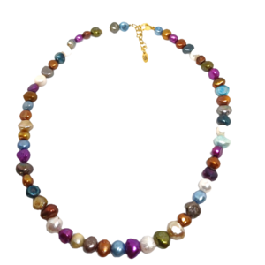 Kleurrijke zoetwaterparel ketting Galaxy