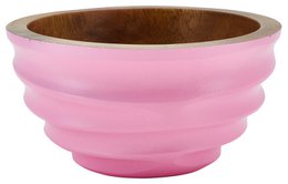 Træskål - frugtskål - salatskål - Model Twist - pink