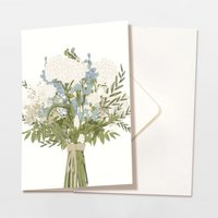 Vouwkaart blauw boeket bloemen met envelop FSC gecertificeerd