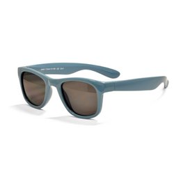 Steel blue kids sunglasses with a rectangular frame shape.
