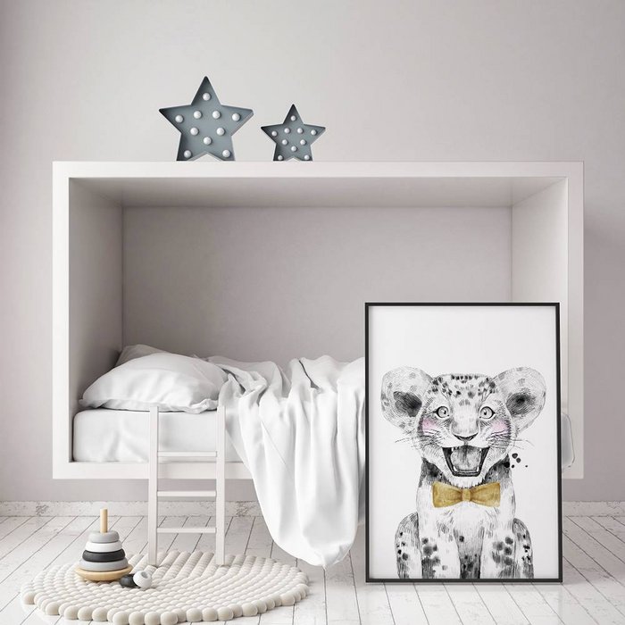 Leeuw Kinderkamerposter strikje