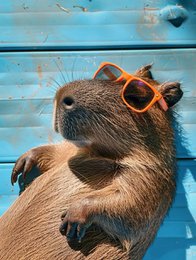  Capybara diamond painting kit, canvas 30x20cm, animal craft with colorful rhinestones, DIY art project.