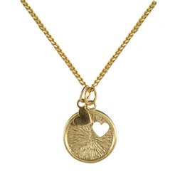 Gold-toned necklace with heart-shaped charm and star pendant. Delicate and stylish accessory.