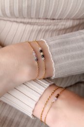 Bracelet Tourmaline & Rutilated Quartz - Gold
