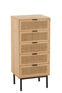 J -Line Cabinet 5 Drawers - Wood/Metal - Natural/Black