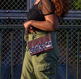 Rødvin Clutch Pung - Blomstermønster