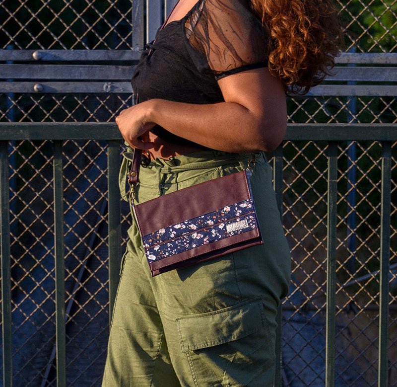 Rødvin Clutch Pung - Blomstermønster