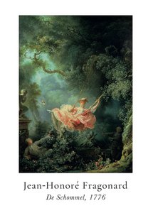 Poster Jean-HonorÃ© Fragonard - De Schommel in Passe-partout