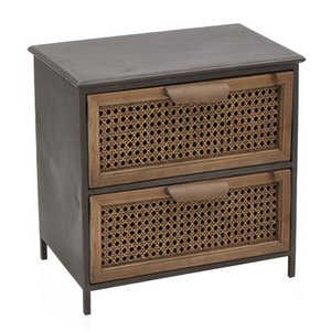 TABLE WITH 2 DRAWERS METAL AND RATAN HH294415 NO11
