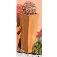 Vintage decorative plant vase | patina garden decoration | rust planting column