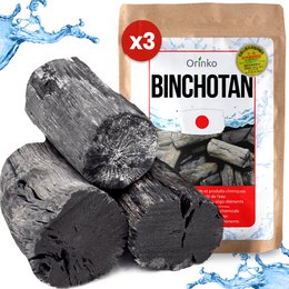 Binchotan charcoal from Kishu, Wakayama, Japan. Highly porous and effective for water filtration. Comes in a box of 3 sticks.