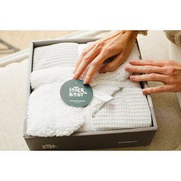 COUVERTURE EN NID D'ABEILLE - AGNEAU - GRIS