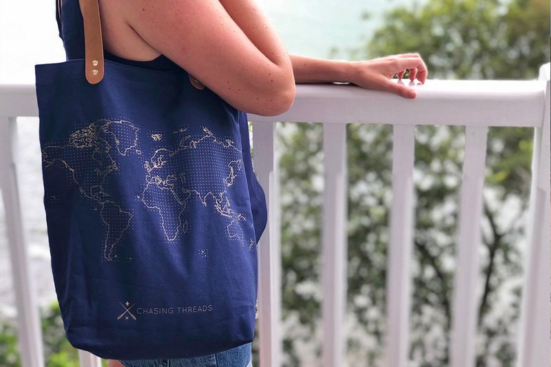 Stitch Tote Bag - Navy